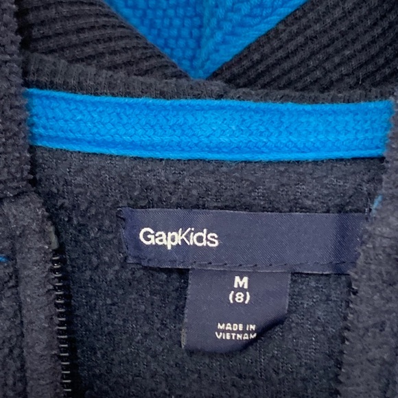 GAP boys full zip hoody size medium 8 navy blue - Picture 4 of 5